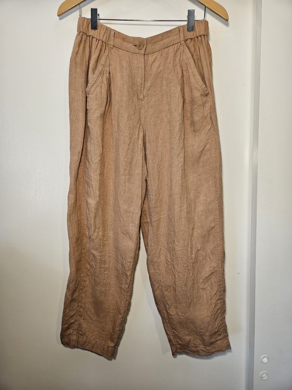 Poetry Cropped Linen Pants Light Terracotta